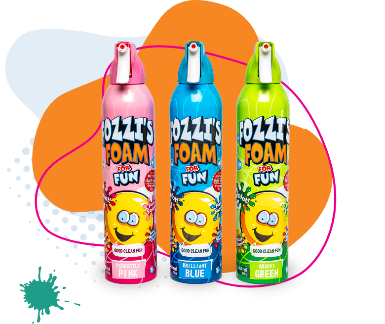 Fozzi's Bath Foam Soap Aerosol for Kids 6-pack,Yellow, Purple